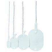 KFY-3040W [ワンタッチカラーエフ プラスチック製・線名札 小判形30×40 結束部長さ100mm 白 20枚入]