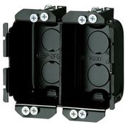 SBP-2FGYM [小判穴ホルソー用パネルボックス 鉄製 深形 あと付けはさみボックス 2ヶ用/仕切板付 黒 1個]
