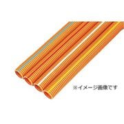 MFCD-14R [ミラフレキCD CD単層波付管 ライン入 赤ライン/オレンジ 50m 1巻]