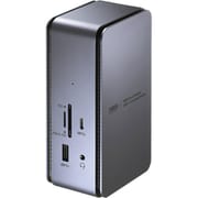 USB Type-C ドッキングステーション HDMI×2画面出力対応 11in1 縦置き 4K 60Hz HDMI DisplayPort LAN RJ-45 ガンメタリック USB-CVDK12