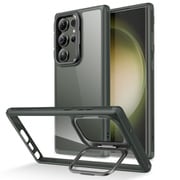 Galaxy S23Ultra対応 カメラリングスタンド付き ミリタリーグレードケース ESR Classic Kickstand Case for Samsung S23 Ultra - Clear Green