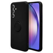 Galaxy A54 5G用 ケース カバー ソフトケース TPU スマホリング付き 落下防止 スタンド ブラック 7482GA54TP