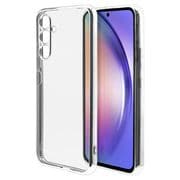 Galaxy A54 5G用 ケース カバー ソフトケース TPU 耐衝撃吸収 クリア 透明 メタルフレーム シルバー 7486GA54TP
