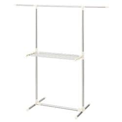 ステンレス 物干し 洗濯干し H型 室内 伸縮式 幅84～138×奥行54×高さ87.5～145cm ライトグレー NY-276
