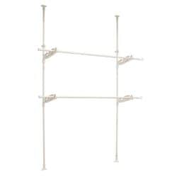 窓枠用 突っ張り物干し 幅3.5×奥行42×高さ180～225cm ライトグレー NY-284