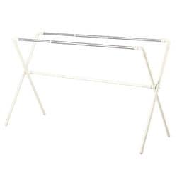 ステンレス 布団干し ×型 軽くてラクラク 伸縮 幅143～240×奥行75×高さ113cm ライトグレー NY-288