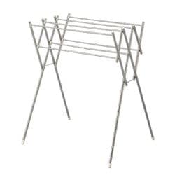 ステンレス 小物干し 軽量 コンパクト収納 伸縮 幅42～70×奥行60×高さ78cm ライトグレー NY-291