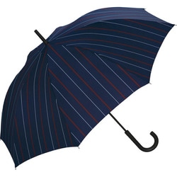 長傘 晴雨兼用 UNISEX WIND RESISTANCE ストライプ 65cm ジャンプ式 紫外線防止効果 UX03-041-001