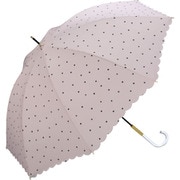 長傘 晴雨兼用 ミルキードット 58cm 手開き式 紫外線防止効果 ピンク 6375-01-001PK