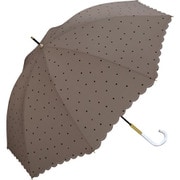 長傘 晴雨兼用 ミルキードット 58cm 手開き式 紫外線防止効果 ブラウン 6375-01-001BR