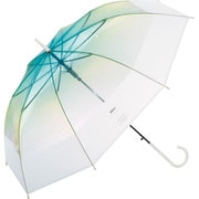 長傘 ビニール傘 切り継ぎグラデーション 60cm ジャンプ式グリーン PT-034-001GR