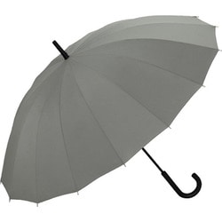 長傘 晴雨兼用 UNISEX 16K アンブレラ 60cm 手開き式 紫外線防止効果 グレー UX02-913-001