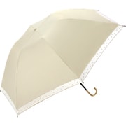日傘 折りたたみ傘 晴雨兼用 Wpc. 遮光ドーム リムオーガンジードット ミニ 550cm 手開き式 完全遮光・完全UVカットベージュ 801-14095-102BE