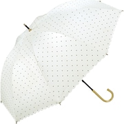 日傘 晴雨兼用 Wpc. 遮光ドットフラワーポイント 55cm 手開き式 完全遮光・完全UVカット オフ(オフホワイト) 81-17320-101OF