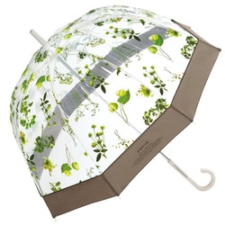 長傘 ビニール傘 plantica×Wpc. フラワーアンブレラ プラスティック 65cm 手開き式ブラウン PLV-012-001BR
