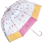 長傘 ビニール傘 plantica×Wpc. フラワーアンブレラ プラスティック シャイニー shiny plastic umbrella 60cm 手開き式ピンク PLV03-003PK