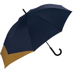 長傘 晴雨兼用 UNISEX BACK PROTECT FOLDING 60cm ジャンプ式ネイビー×キャメル UX04-930-001