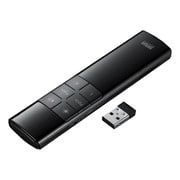 プレゼンテーションマウス ジャイロセンサーマウス レーザーポインター ワイヤレス 充電式 タイマー付き 振動機能付き PowerPoint 2.4GHz ブラック MA-WPR14BKN