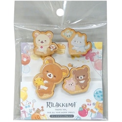 RK890 リラックマ 木製クリップ 4個セット にこにこ Happy for you [キャラクターグッズ]