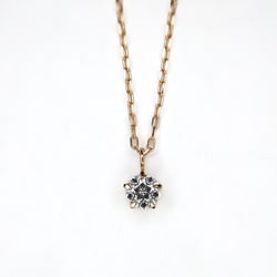 K18PG/K18PGダイヤモンドプチネックレス トップ6×4mm チェーン45cm 028718934