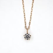 K18PG/K18PGダイヤモンドプチネックレス トップ6×4mm チェーン45cm 028718934