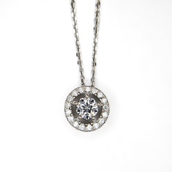 PT900/PT850ダイヤモンドプチネックレス トップ8×8mm チェーン45cm 028717503