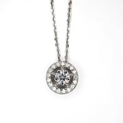PT900/PT850ダイヤモンドプチネックレス トップ8×8mm チェーン45cm 028717503