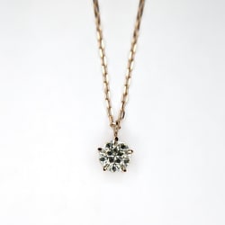 K18PG/K18PGダイヤモンドプチネックレス トップ7×5mm チェーン45cm 028718896