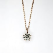 K18PG/K18PGダイヤモンドプチネックレス トップ7×5mm チェーン45cm 028718896