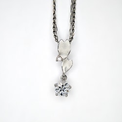 PT900/PT850ダイヤモンドプチネックレス トップ15×4mm チェーン45cm 028717447