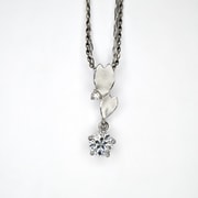 PT900/PT850ダイヤモンドプチネックレス トップ15×4mm チェーン45cm 028717447