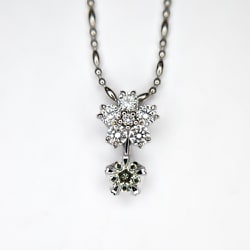K18WG/K18WGダイヤモンドプチネックレス トップ12×6mm チェーン45cm 028717418