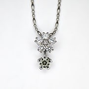 K18WG/K18WGダイヤモンドプチネックレス トップ12×6mm チェーン45cm 028717418