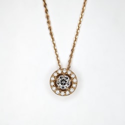 K18PG/K18PGダイヤモンドプチネックレス トップ7×7mm チェーン45cm 028717903