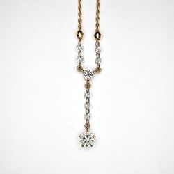 K18PG/K18PGダイヤモンドプチネックレス トップ27×3mm チェーン45cm 028719191