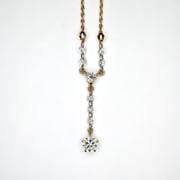 K18PG/K18PGダイヤモンドプチネックレス トップ27×3mm チェーン45cm 028719191