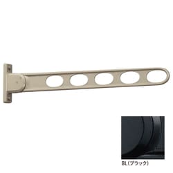 ホスクリーン 屋外用 窓壁用物干 3段階角度調整のスタンダードタイプ 1本入 ブラック HK-75-BL