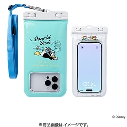 566-952313 [DIVAID フローティング防水ケース ワイドサイズ ショルダーストラップ ディズニーキャラクター ドナルド/飛び込み]