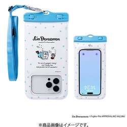 566-952375 [DIVAID フローティング防水ケース ワイドサイズ ショルダーストラップ アイムドラえもん ダイビング/ドット]