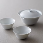 宝瓶、湯呑み2個セット 白磁白 WDH-0067