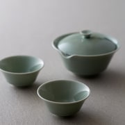 宝瓶、湯呑み2個セット 青磁緑 WDH-0068
