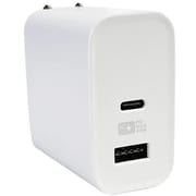 USB急速充電器 USB PD(パワーデリバリー)対応 45W USB-A×1/USB-C×1 自動識別IC搭載 リバーシブルUSBポート 可動式プラグ採用 ホワイト AC-049