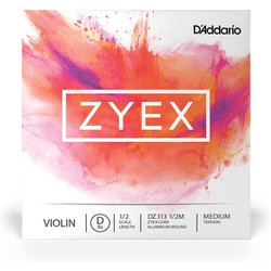 バイオリン弦 ZYEX ザイエックス D線 Medium Tension DZ313 1/2M