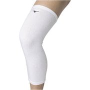 膝サポーター(ロング／パッド無／1個入り) V2MYA010 01_ホワイト×ブラック [バレーボール 膝サポーター ユニセックス]