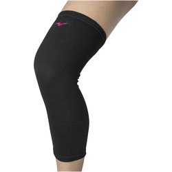 膝サポーター(ロング／パッド無／1個入り) V2MYA010 97_ブラック×マゼンタ [バレーボール 膝サポーター ユニセックス]