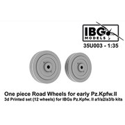 PBU3503 独・II号 a1/a2/a3/b型用 一体式転輪初期型 12個・3Dプリント IBG用 （35U003） [1/35スケール プラモデル用パーツ]