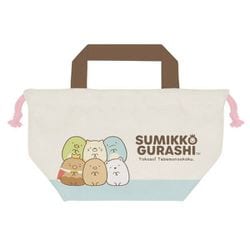 CMKC1-SG-YT すみっコぐらし マチ付き巾着 ようこそ！たべもの王国 [キャラクターグッズ]