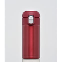 オミット ワンタッチ栓スリムマグ 200ml レッド 真空断熱構造 保温＆保冷対応 RH-1507