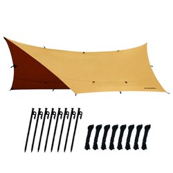 fph-tarp [フレキシブル ポリコットン ヘキサゴン タープ ロープ 収納袋付き4m×8本 ペグ30cm×8本 ロープ・ペグ用袋付き]