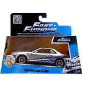 ワイルドスピード FB 1/32 ダイキャストミニカー 2002 Nissan Skyline GTR R34-Silver-Free Rolling Candy Silver W/Blue Stripes [ダイキャストミニカー]